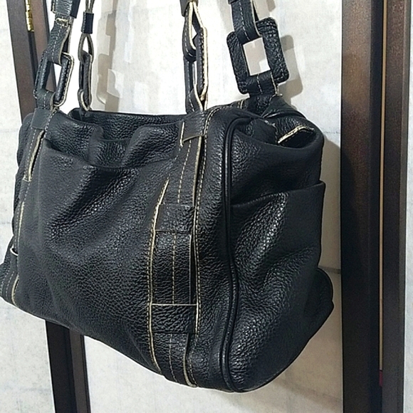 Del Conte black pebbled leather satchel - Picture 3 of 13